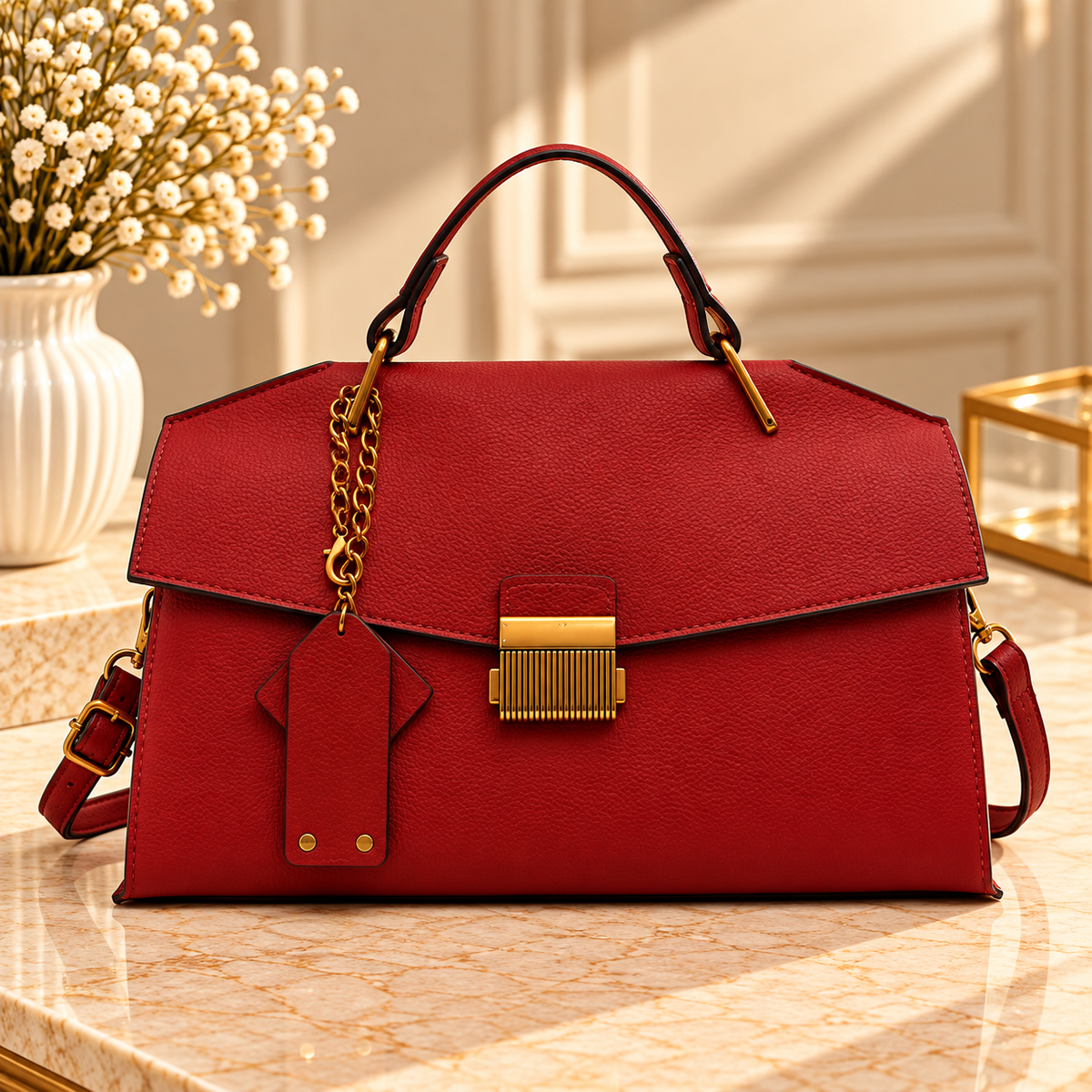 Gold Clasp Handbag
