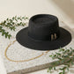 Gold Chain Straw Boater Hat