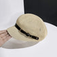 Cream woven baker cap