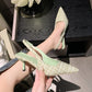 Pointed toe slingback pumps