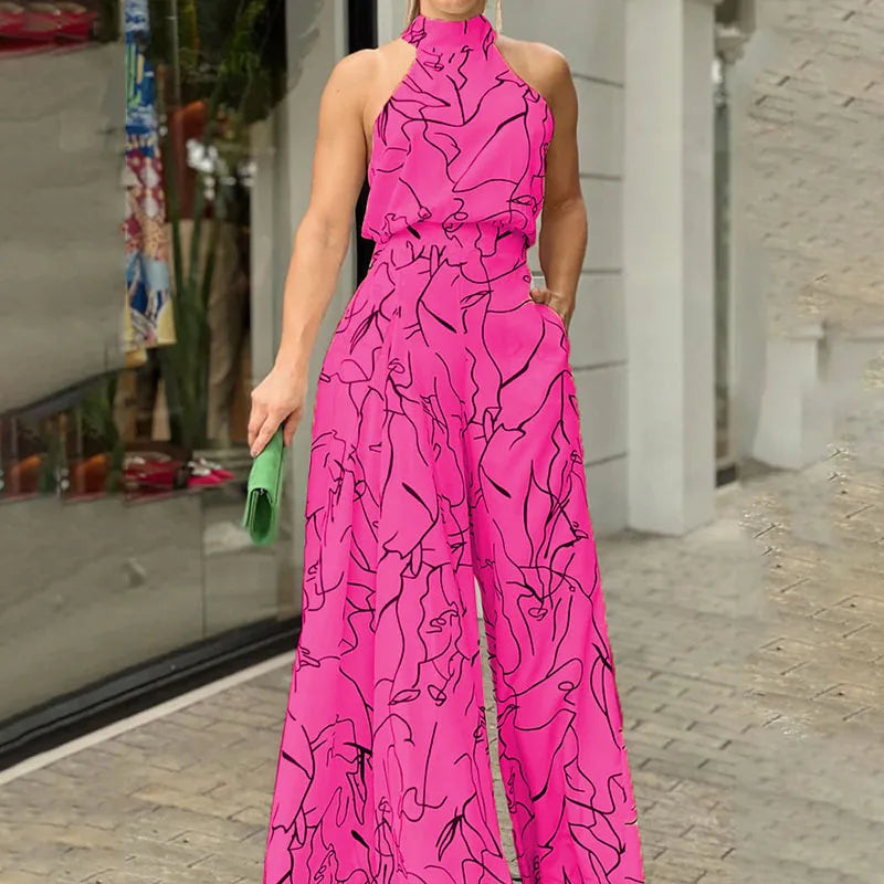 Pink Printed Jumpsuit