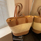 Beach Straw Shoulder Tote