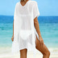 V-neck crochet beach cover up