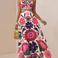 Floral halter cutout maxi dress