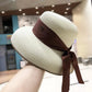 Brown ribbon beach hat