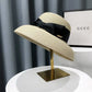 Wide brim ribbon hat