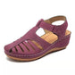 Purple Cutout Wedge Sandals