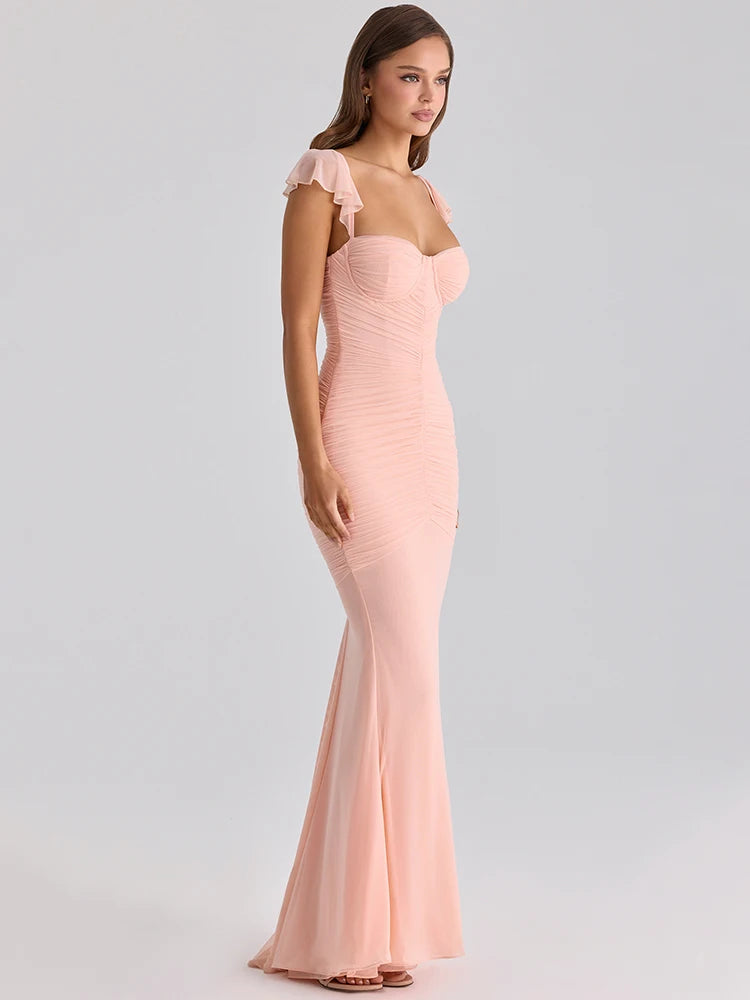 Ruffle strap mermaid dress