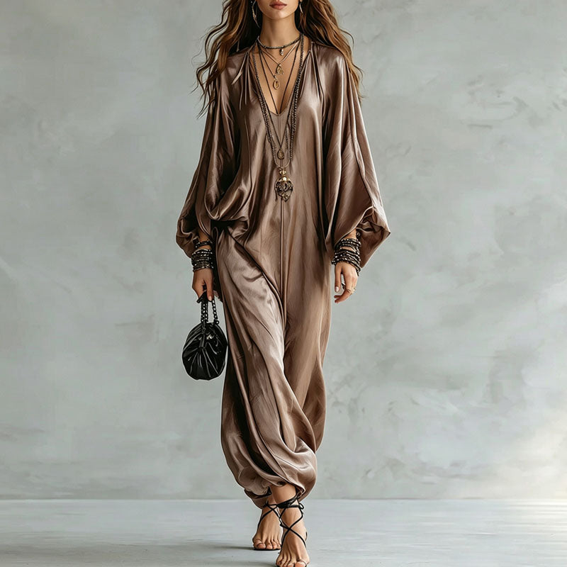 Deep V neck jumpsuit