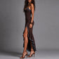 Lace Up Brown Dress