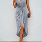 V-neck sleeveless evening dress
