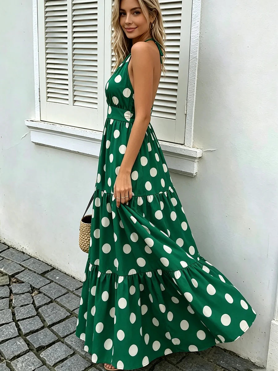 Flowy polka dot dress