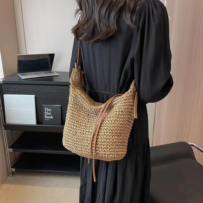 Woven Tote Bag with Adjustable Shoulder Strap