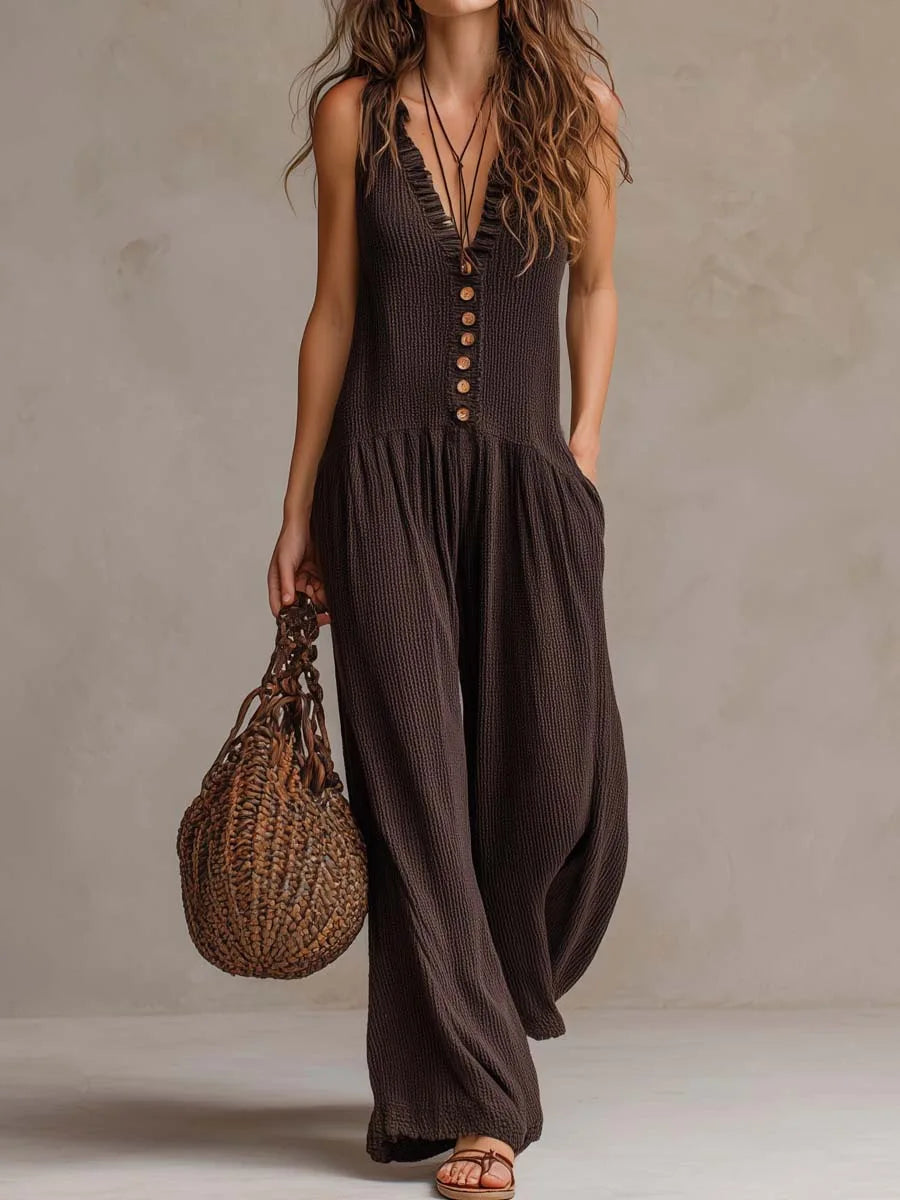 Wide leg casual women jumpsuit