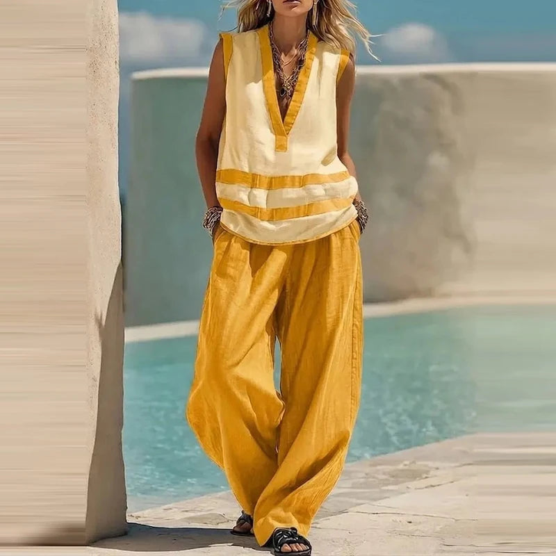 V Neck Matching Set
