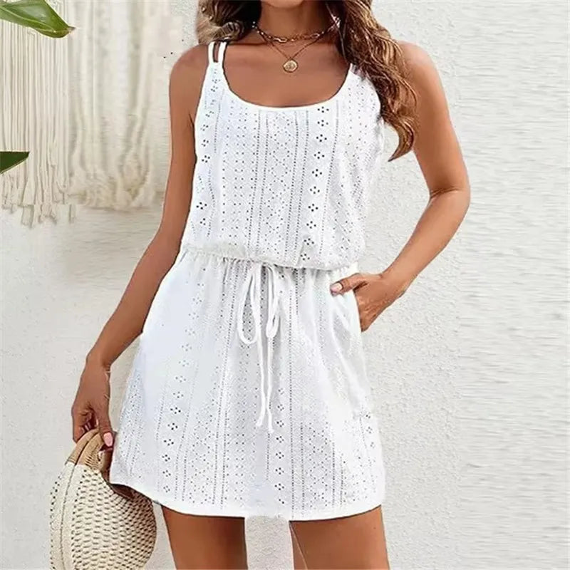 Eyelet Mini Dress