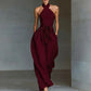Crisscross neck jumpsuit