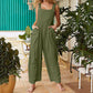 Olive green wide leg jumpsuit