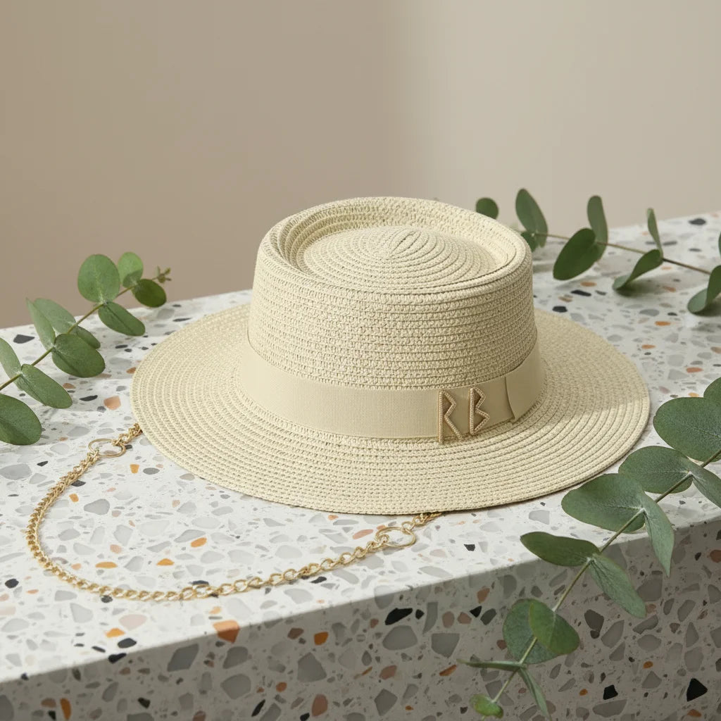 White chain accent hat