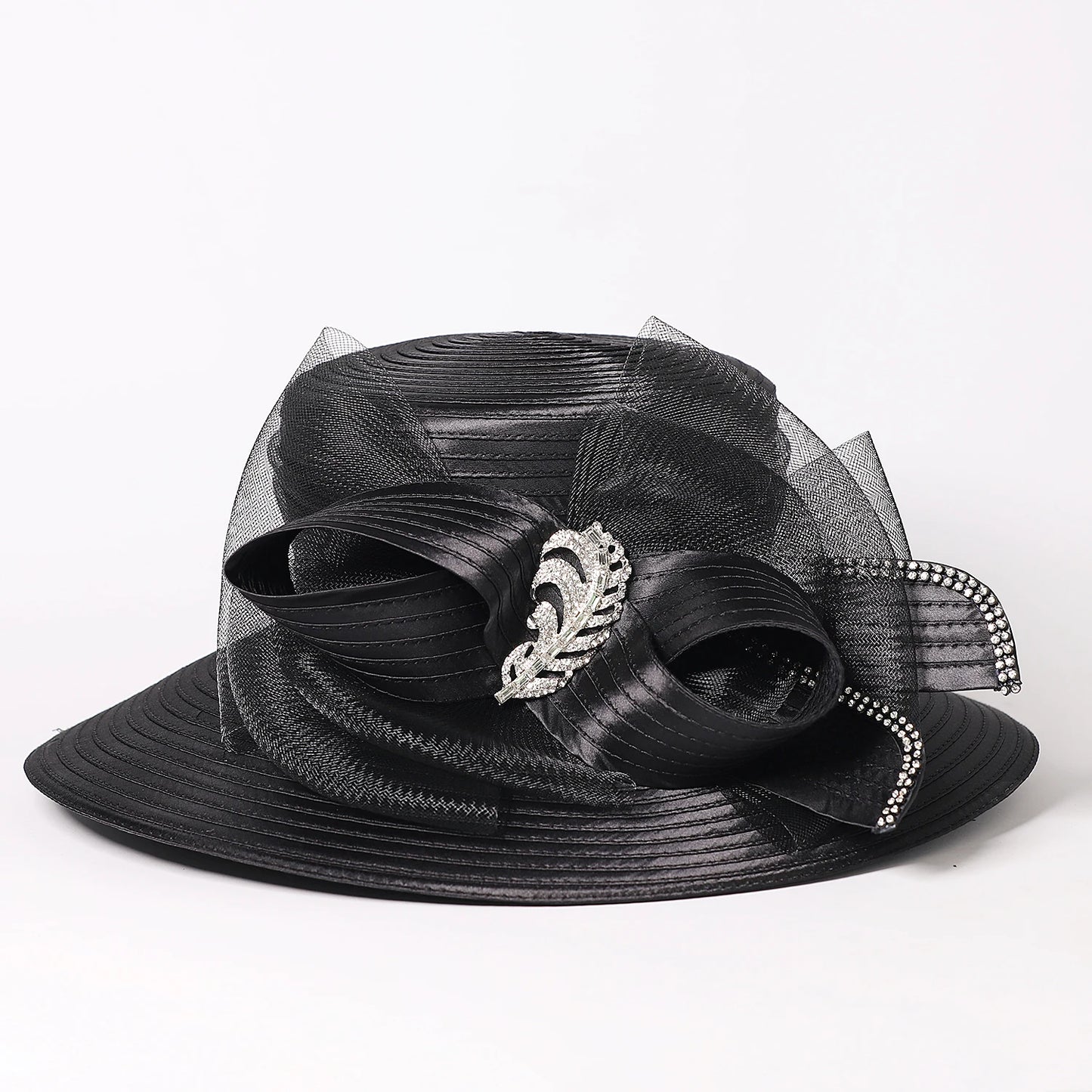 Black wide brim Sunday hat
