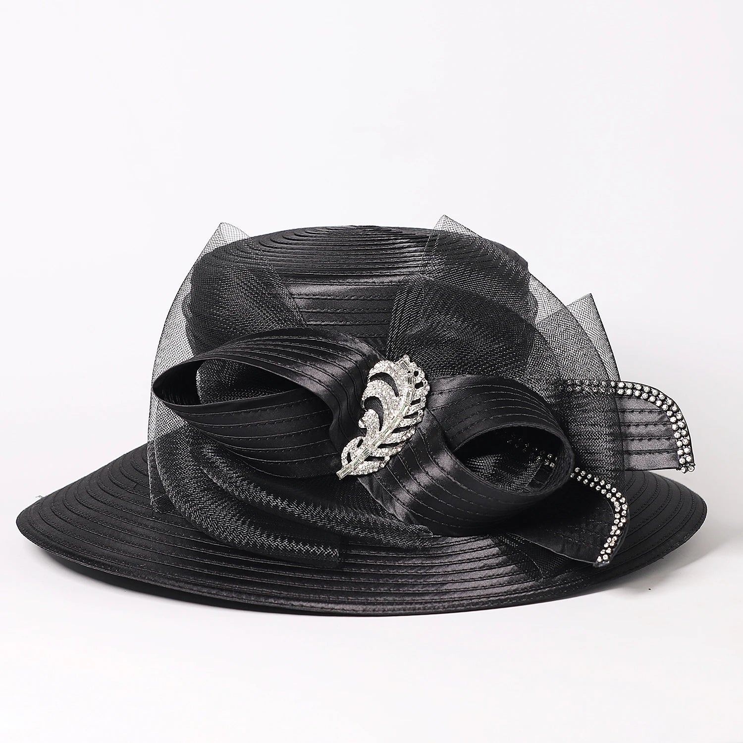 Black wide brim Sunday hat