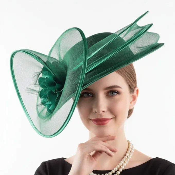 Flower Mesh Church Hat