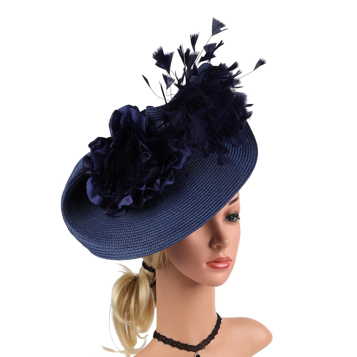 Wide brim floral hat