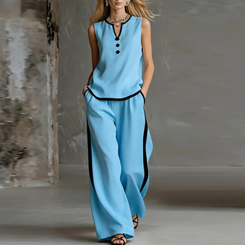 Blue Wide Leg Set