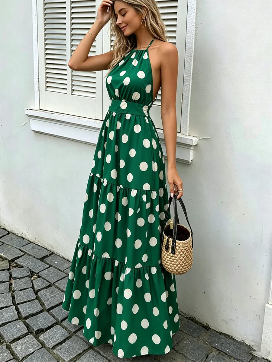 Polka dot long dress