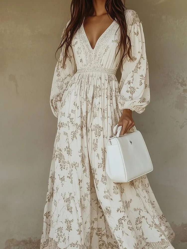 Long sleeve floral maxi