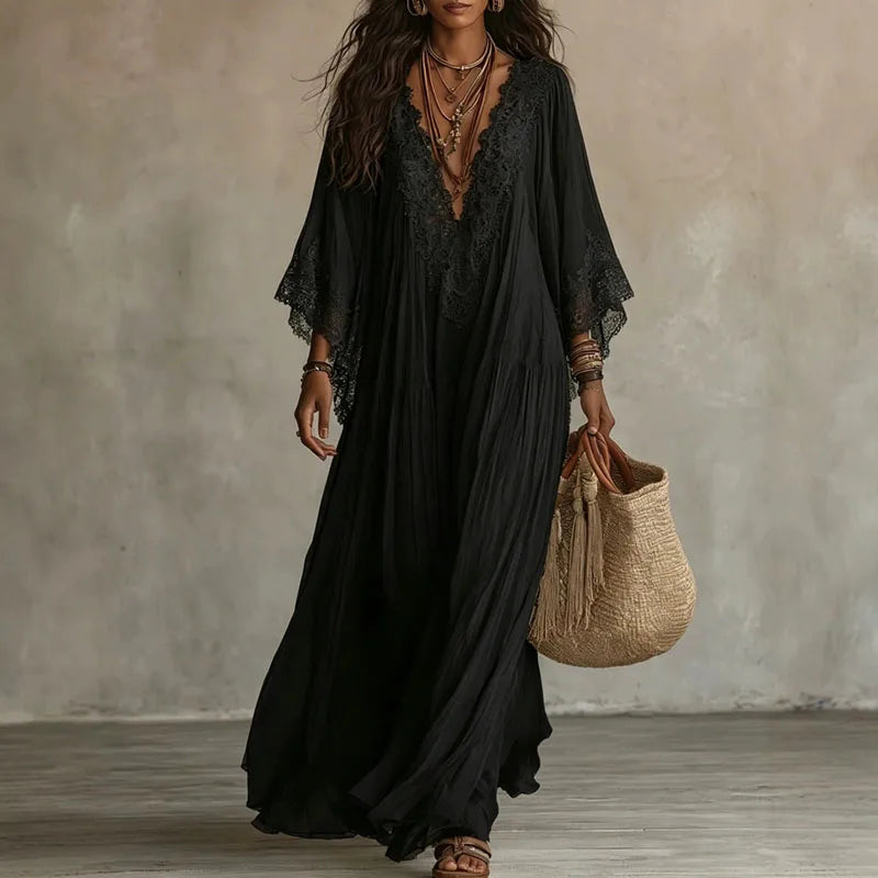 Deep V lace dress