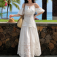 White lace maxi skirt