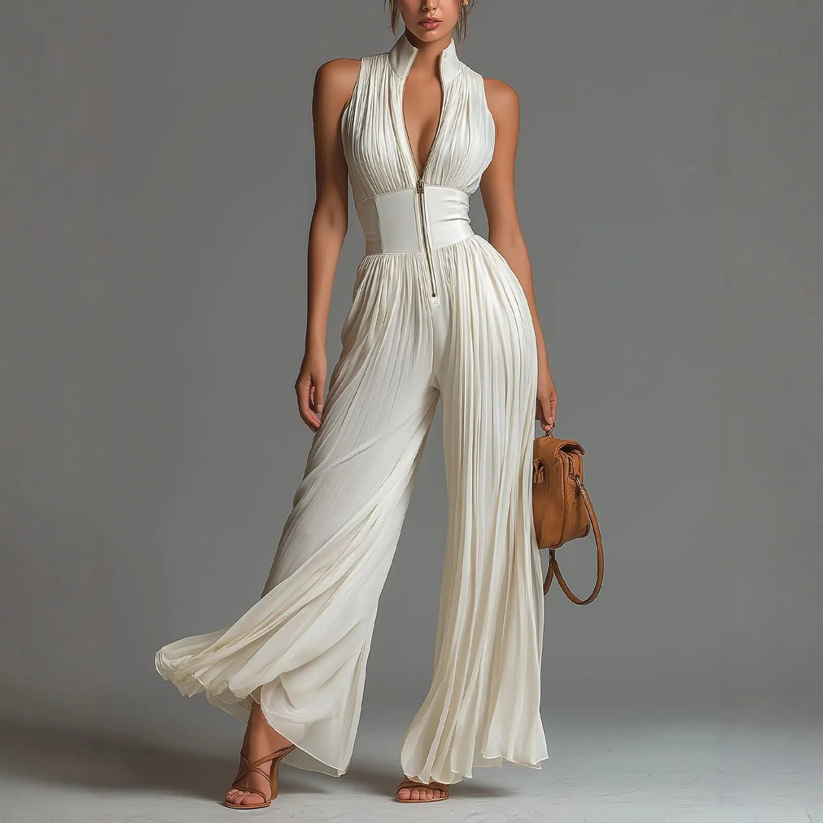 Flowy palazzo leg jumpsuit