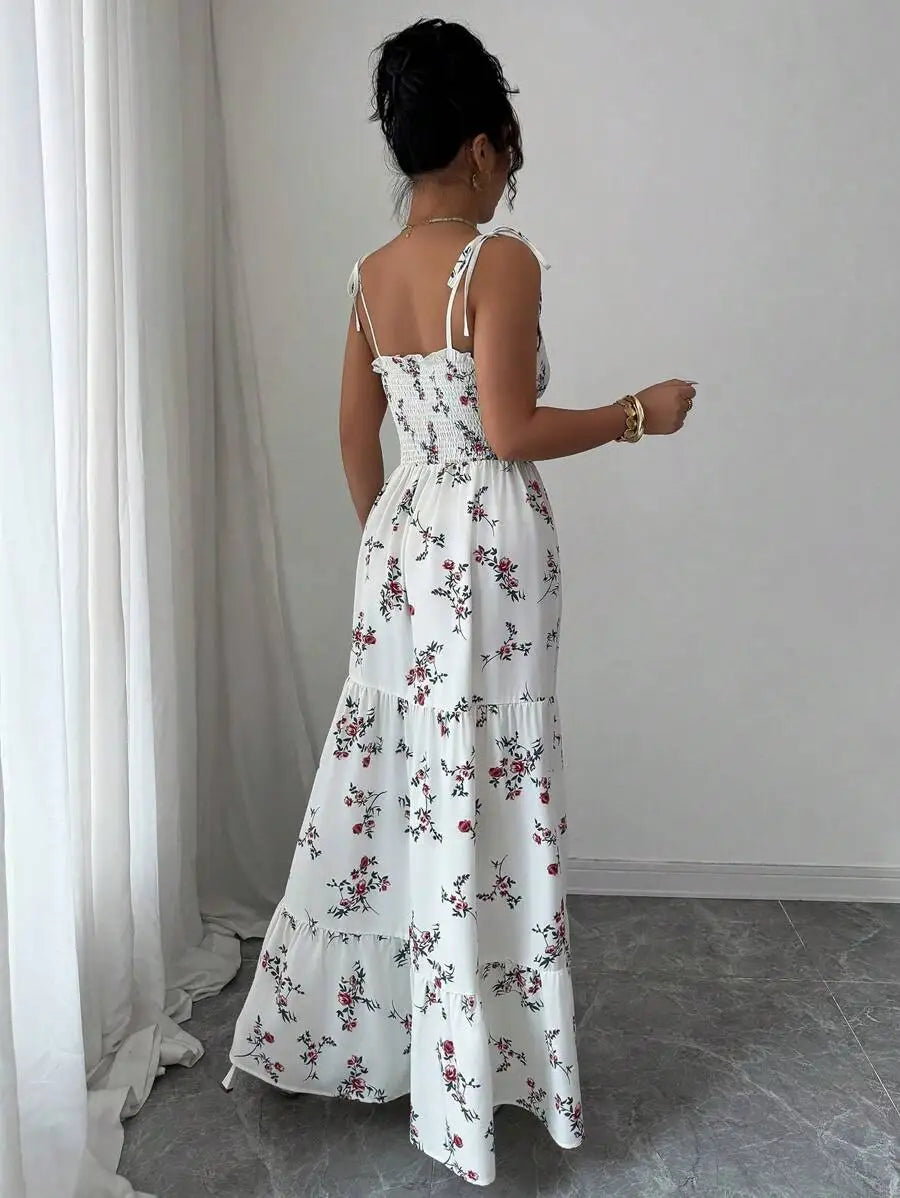Tiered floral summer dress
