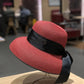 Red bow straw hat