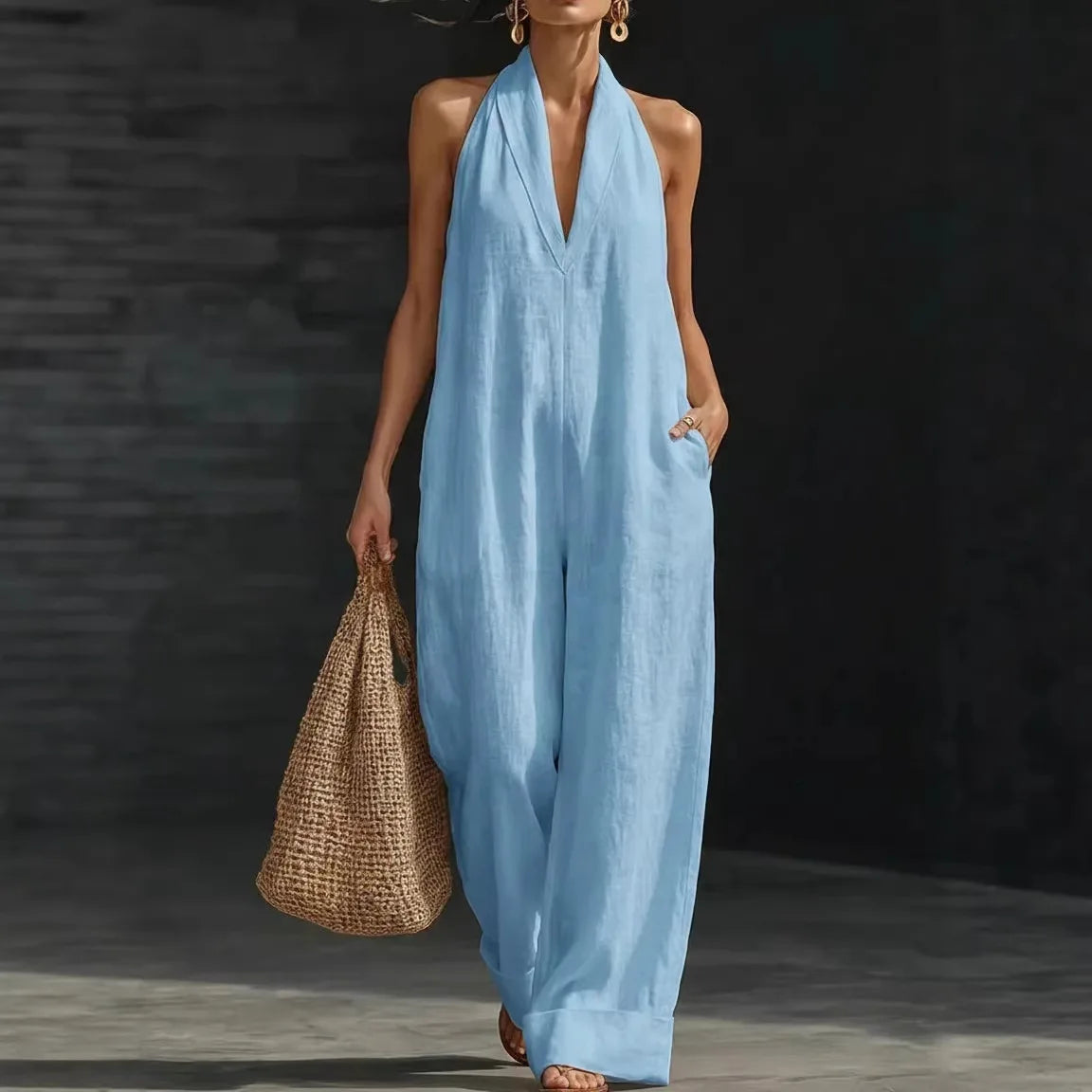 Side Pocket Wide Leg Jumpsuit