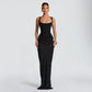Black corset dress front view