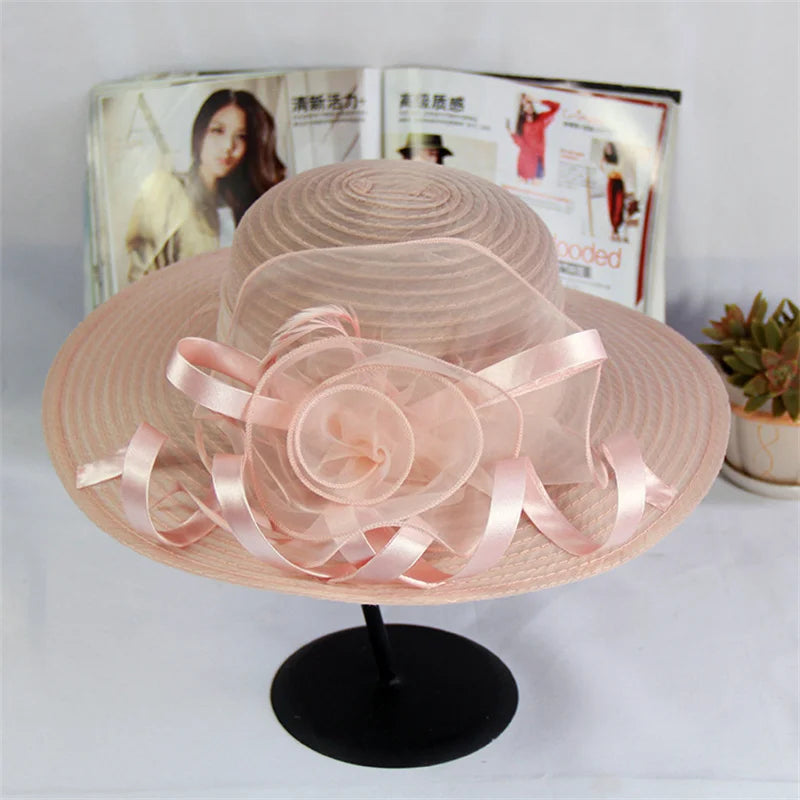Decorative Ribbon Flower Hat