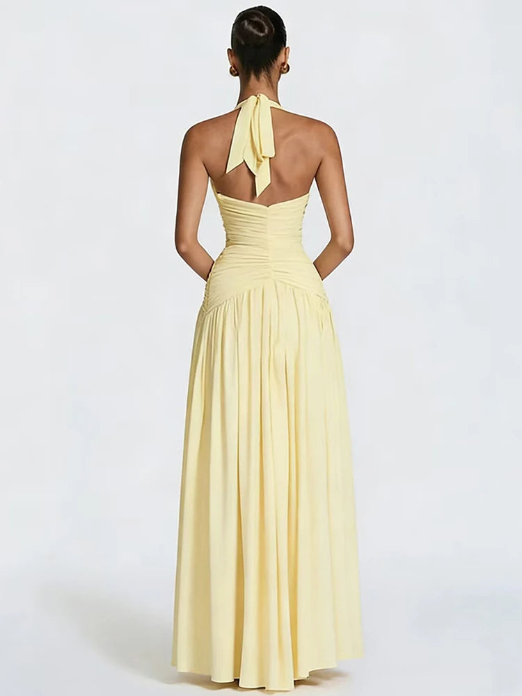 Elegant Slit Dress back view