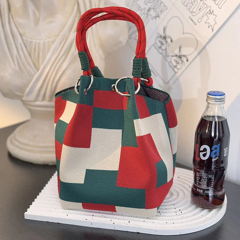 Color Block Casual Handbag