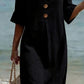 Black button front dress