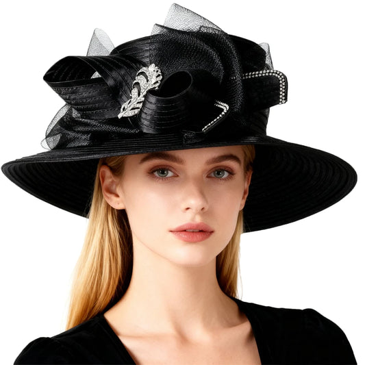 Elegant wide brim church hat