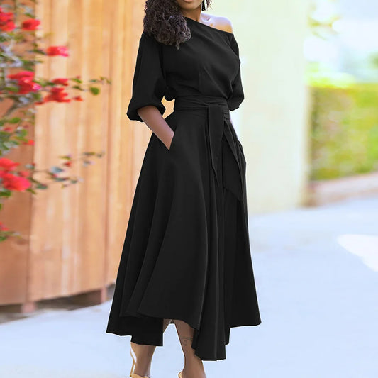 Women off shoulder maxi dress