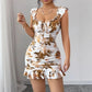 Ruffle shoulder mini dress