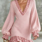 Deep neckline sweater dress