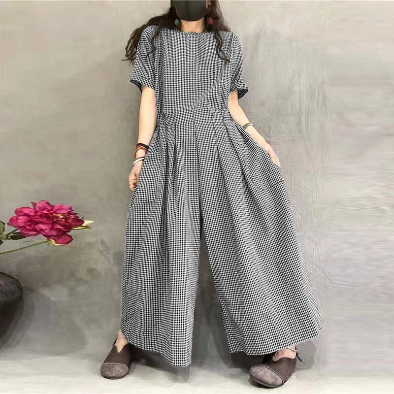 Checkered Pocket Jumpsuit