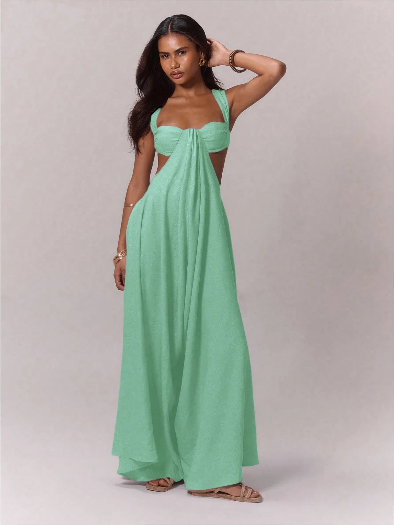 Backless Wide Leg Jumpsuit