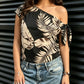 Leaf Print Tropical Blouse