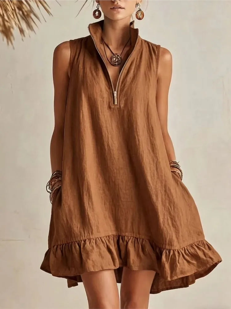 Ruffle Hem Mini Dress