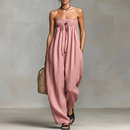 Smocked Tube Jumpsuit